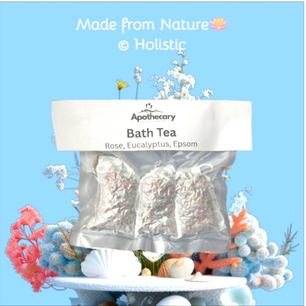 4/$15 Bath Tea Rose, Eucalyptus, Epsom - Self Care Soak Holistic Handmade
